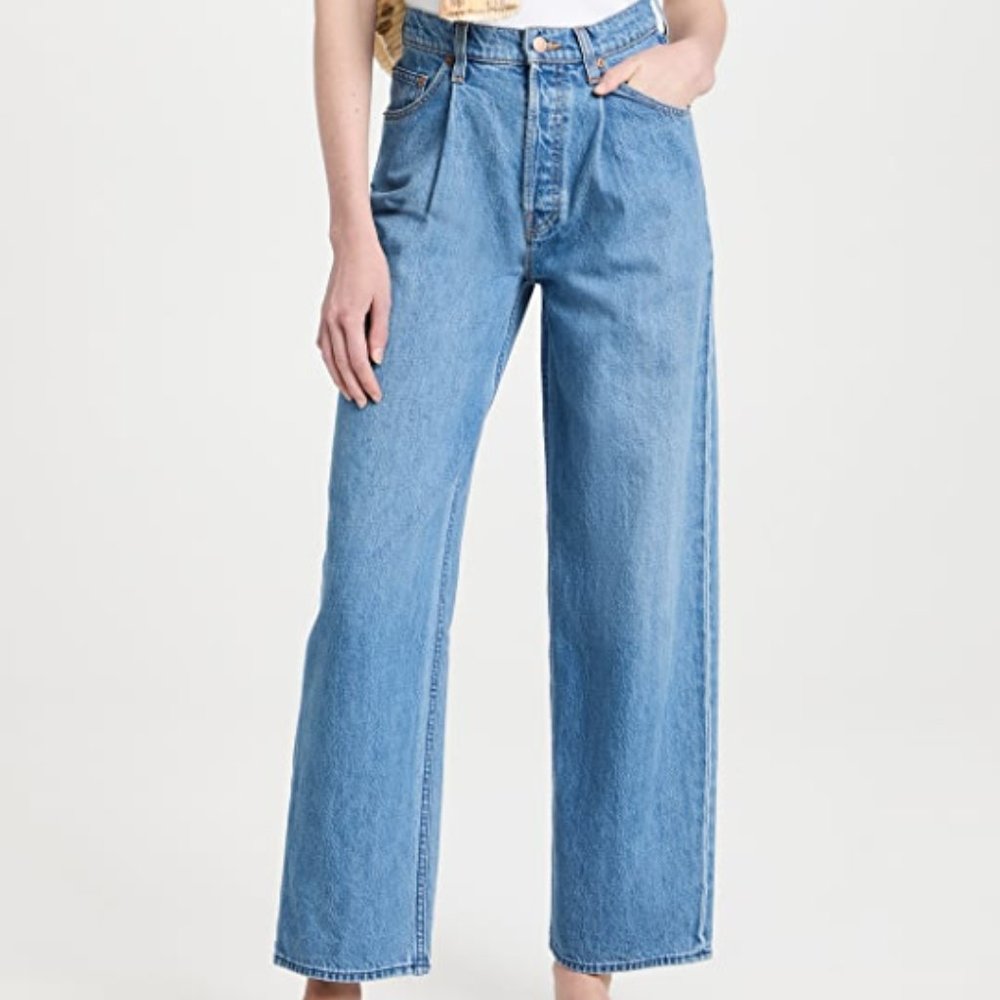 NWT MOTHER Snacks! The Pleated Fun Dip Puddle Jeans